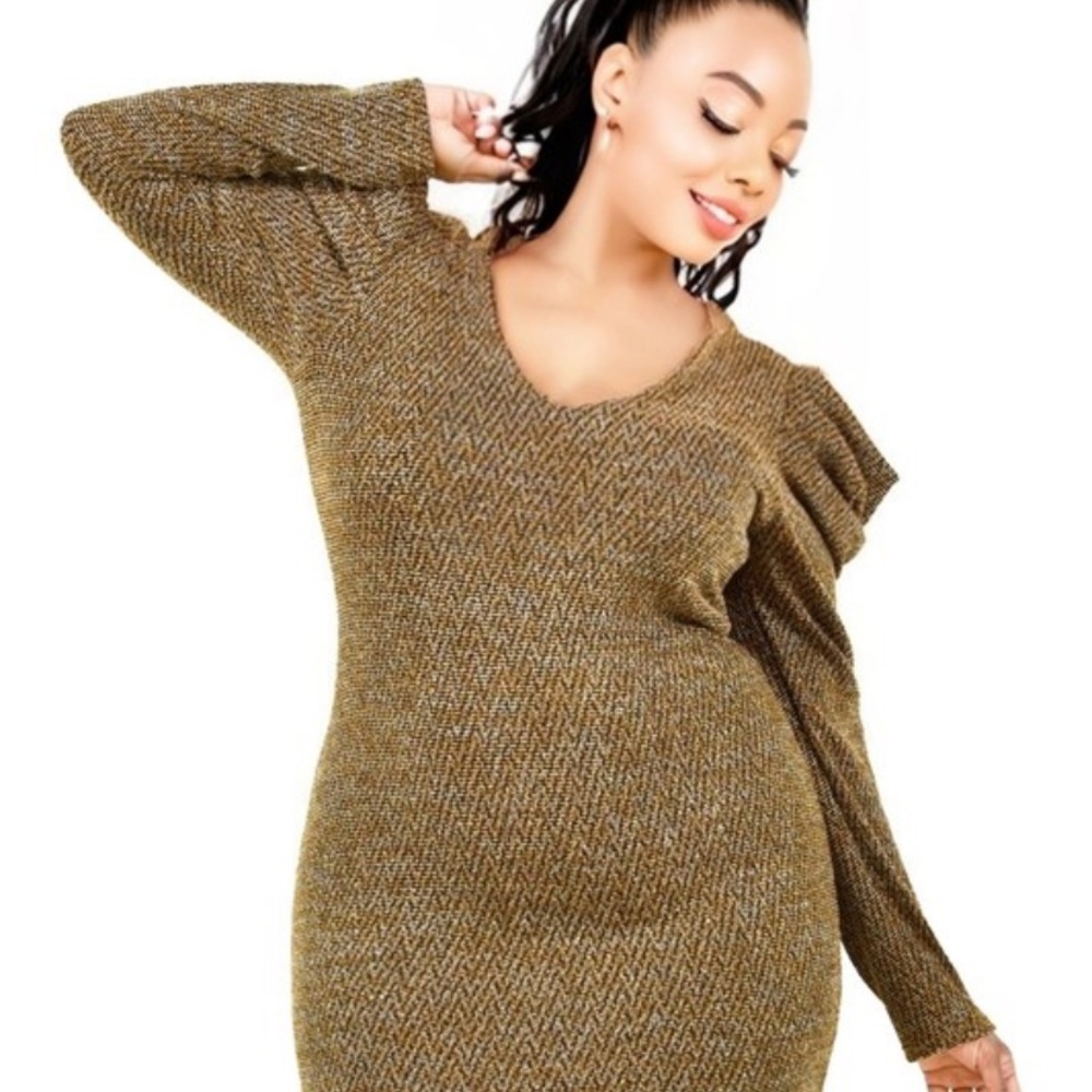 Beautiful dress plus sizes mustard color very comfortable